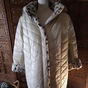 REVERSIBLE DENNIS BASSO FAUX LYNX COAT